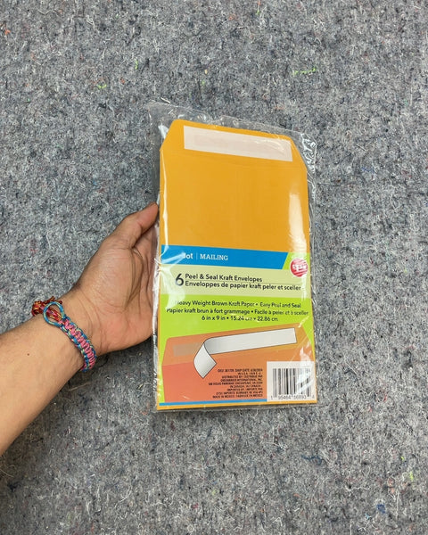 6 Peel & Seal Kraft Envelopes, 6 x 9 in
