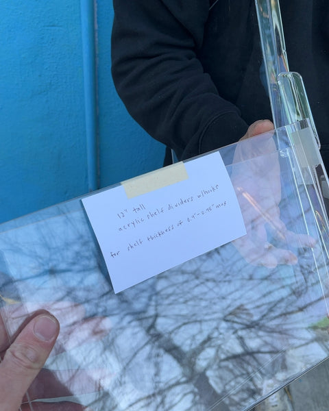 Bunch Of Acrylic Shelf Dividers with Hooks, 12" Tall