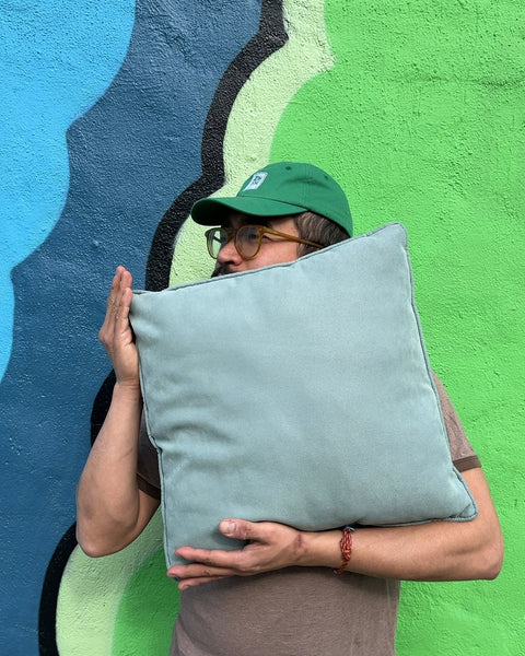 Another Square Throw Pillow, Blue