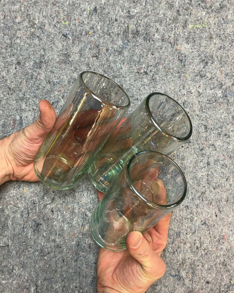 Three Iridescent Drinking Glasses