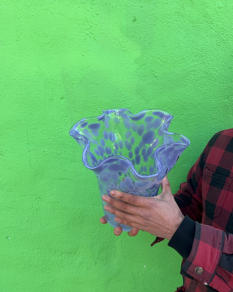 Hand-blown Art Glass Vase, H10.5"